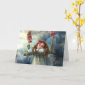 グリーティングカード、妖精 カード (黄色い花)