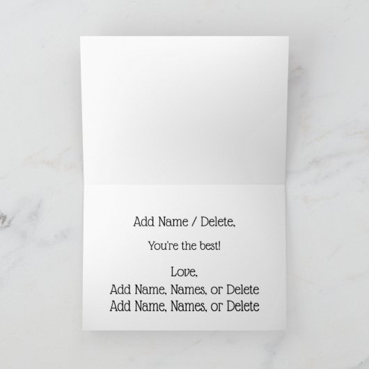 グリーティングカード – 愛、友情、家族 サンキューカード (内部)