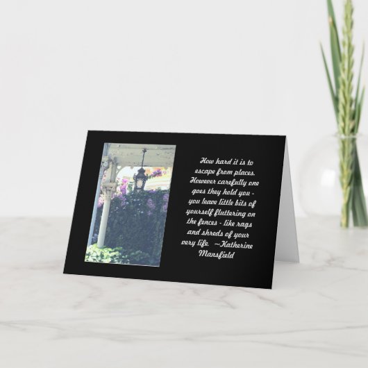 グリーティングカード、新居、写真+引用文 カード (正面)