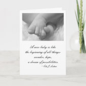 グリーティングカード – 新生児用引用文 (正面)