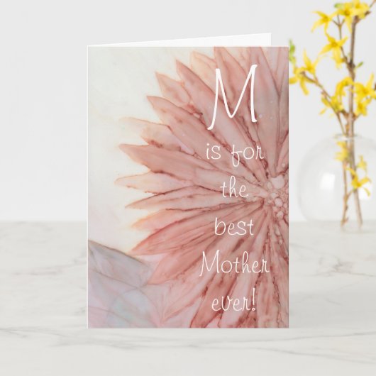 グリーティングカード「母の日を幸せに」ピンクの花 カード (黄色い花)