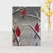 グリーティングカード(深紅色と休日メッセージ) カード (黄色い花)