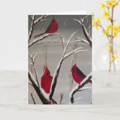 グリーティングカード(深紅色と祝日メッセージ) カード (黄色い花)