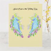 グリーティングカード；特別カップル結婚式の日 カード (黄色い花)