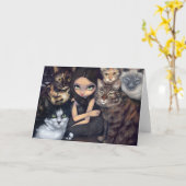 グリーティングカード「猫の話」 カード (黄色い花)