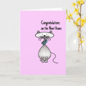 グリーティングカード – 猫 – 新しいホームおめでとう (黄色い花)