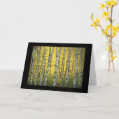 グリーティングカード – 秋の樺の木ツリー,アカディアの森 (黄色い花)