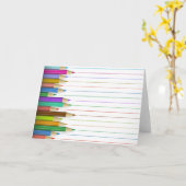 グリーティングカード – 色付き鉛筆線 (黄色い花)