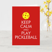 グリーティングカード - 落ち着いてピックルボールしよう (黄色い花)