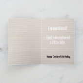 グリーティングカード「覚えている」 カード (内部)