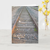 グリーティングカード: 鉄道の線路カード カード (黄色い花)