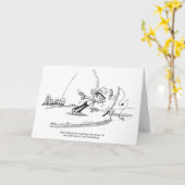 グリーティングカード – 魚釣りカートスポーツの- (黄色い花)