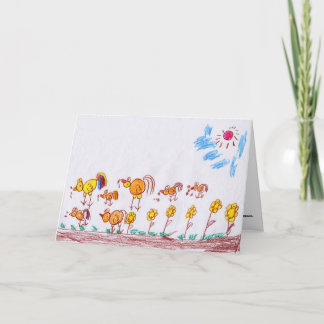 グリーティングカード：『鶏』（2年生） カード