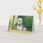 グリーティングカード： Dandie Dinmont Terrier カード (黄色い花)