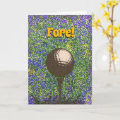 グリーティングカード – Golf Ball on Tee (黄色い花)