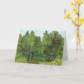 グリーティングカード – Longwood Gardens時計塔 (黄色い花)