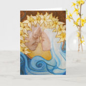 グリーティングカード：「Reach Into Myハート」 カード (黄色い花)