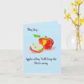 グリーティングカー保ド:りんご博士遠くに カード (黄色い花)