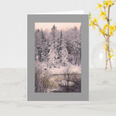 グリーティングカー空白のド、雪のシーン カード (黄色い花)