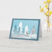 グリーティングカー縁どド付き教会 カード (黄色い花)