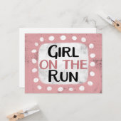 グリーティングカー走ドに乗った女の子 カード (正面/裏面インサイチュ)