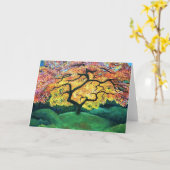 グリーティングカ日本のードメープルツリー カード (黄色い花)