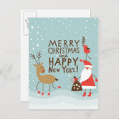 グリーティングクリスマスと年賀状 シーズンポストカード (正面/裏面)