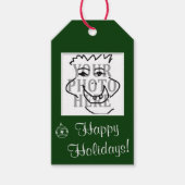 グリーティンググリーン付き季節の正方形の写真 ギフトタグ (正面)