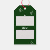 グリーティンググリーン付き季節の正方形の写真 ギフトタグ (裏面)
