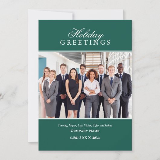 グリーティンググリーン企業のビジネスフォト シーズンカード (正面)