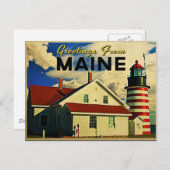 グリーティングスfromメーンライトハウス ポストカード (正面/裏面)