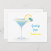 グリーティングズフロムセントルシアカクテルホリデーカード シーズンポストカード (正面/裏面)