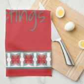 グリーティングディスタオルホリデーシーズンinバーンドレッド キッチンタオル (四つ折り)