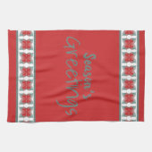 グリーティングディスタオルホリデーシーズンinバーンドレッド キッチンタオル (横)