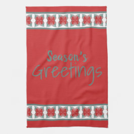 グリーティングディスタオルホリデーシーズンinバーンドレッド キッチンタオル