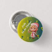 グリーティングバッジ日本のボタン付き可愛いナース 缶バッジ (正面&裏面)