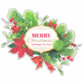 グリーティングメリークリスマスステッカー シール (正面)