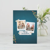 グリーティング付きグリーンカラークリスマスフォトカード (スタンド正面)