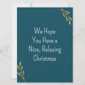 グリーティング付きグリーンカラークリスマスフォトカード カード (裏面)