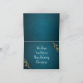 グリーティング付きグリーンカラークリスマスフォトカード シーズンカード (内部)