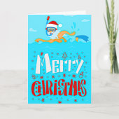 グリーティング文字サンタビーチシュノーケリングクリスマスを追加 カード (正面)