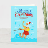 グリーティング文字、サンタウォータースキークリスマスを追加 カード (正面)