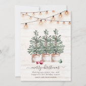 グリーティング素朴付きクリスマスツリーホリデーカード シーズンカード (正面)