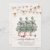 グリーティング素朴付きクリスマスツリーホリデーカード シーズンカード (正面/裏面)