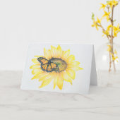 グリーティング カード モナーク & ヒマワリ (黄色い花)