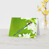 グリーティン疑問に思グ静かカードトンボ カード (黄色い花)