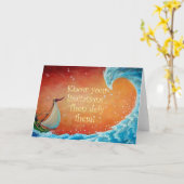 グリーティ空白のングカード，波，セーリング，ボート，女性 カード (黄色い花)