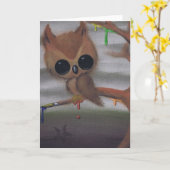 グリーテ与えィングカードを使わないフクロウ カード (黄色い花)