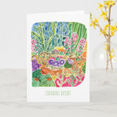 グリーテ空白のィングカカラフルードデザート カード (黄色い花)