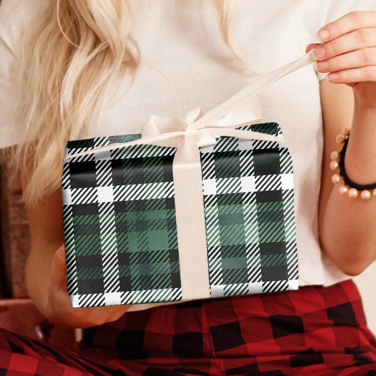 グリードグリーンクリスマスユール（キリスト降誕祭）素朴ホリデイ ラッピングペーパー